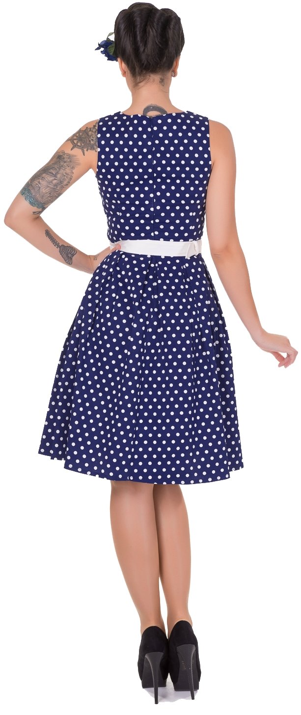 Lola Stylish 50's Retro Swing Dress in Navy Blue