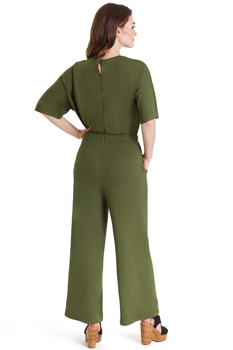 Charlotte Dark Green Wide Leg Jumpsuit