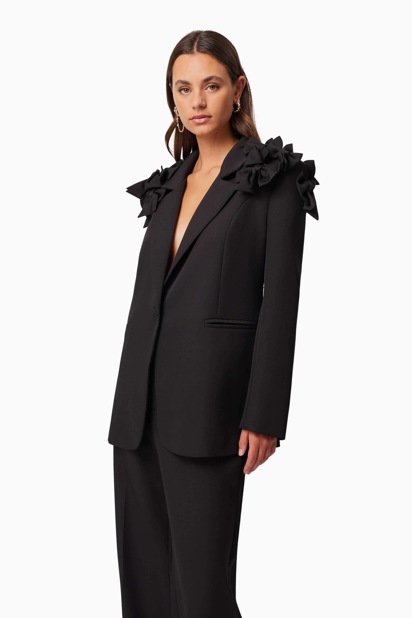 Kennedy Straight Leg Tailored Pants in Black