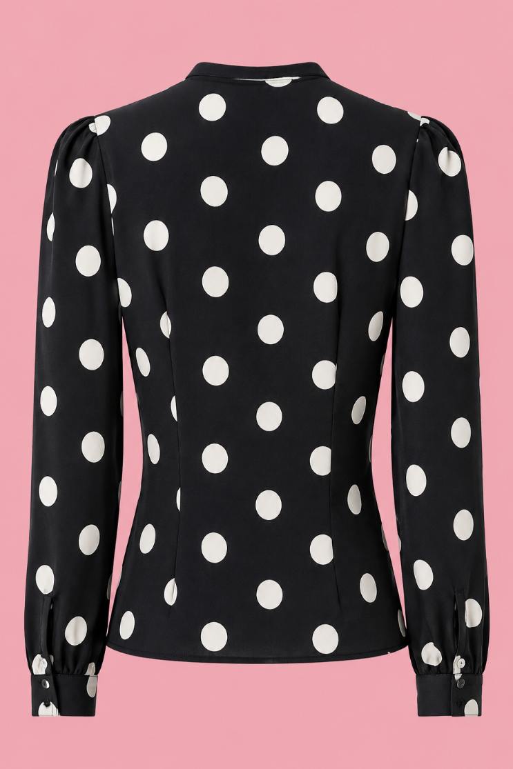 Margaret Black Polka Dot Blouse