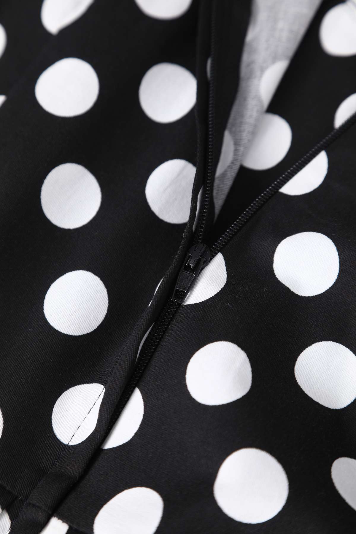 Amanda Polka Dot Flared Dress In Black