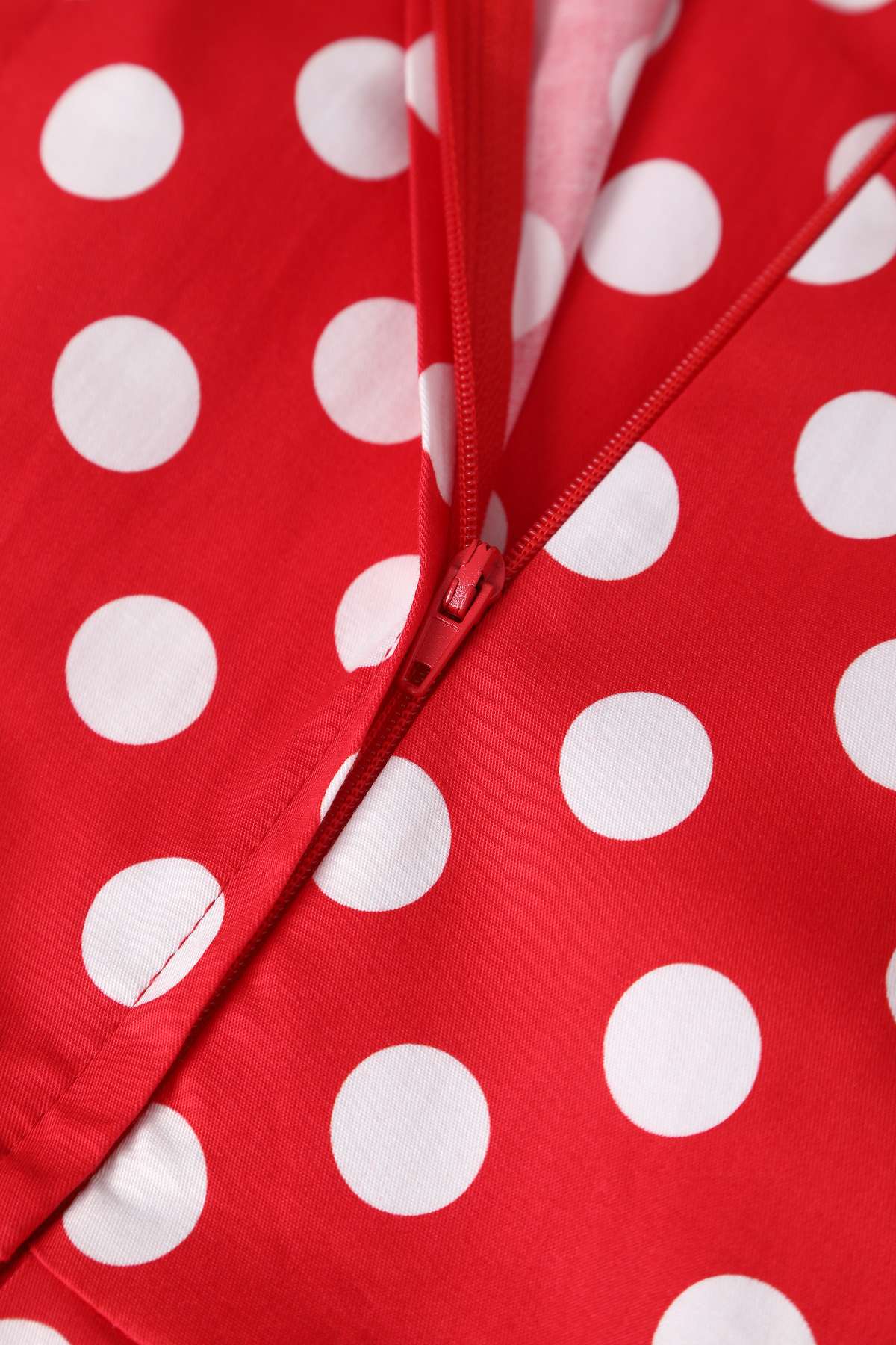 Amanda Polka Dot Flared Dress In Red