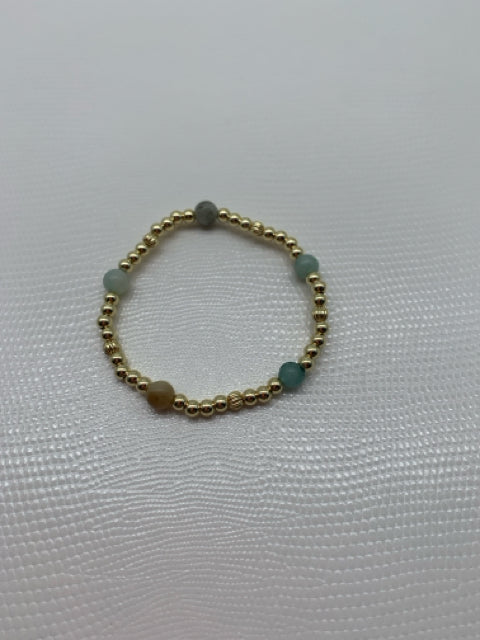 BRACELET 14KT GOLD BALL AMAZONITE 4MM