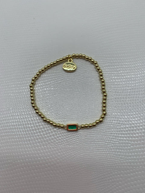 BRACELET 14KT GOLD MAY BIRTHSTONE