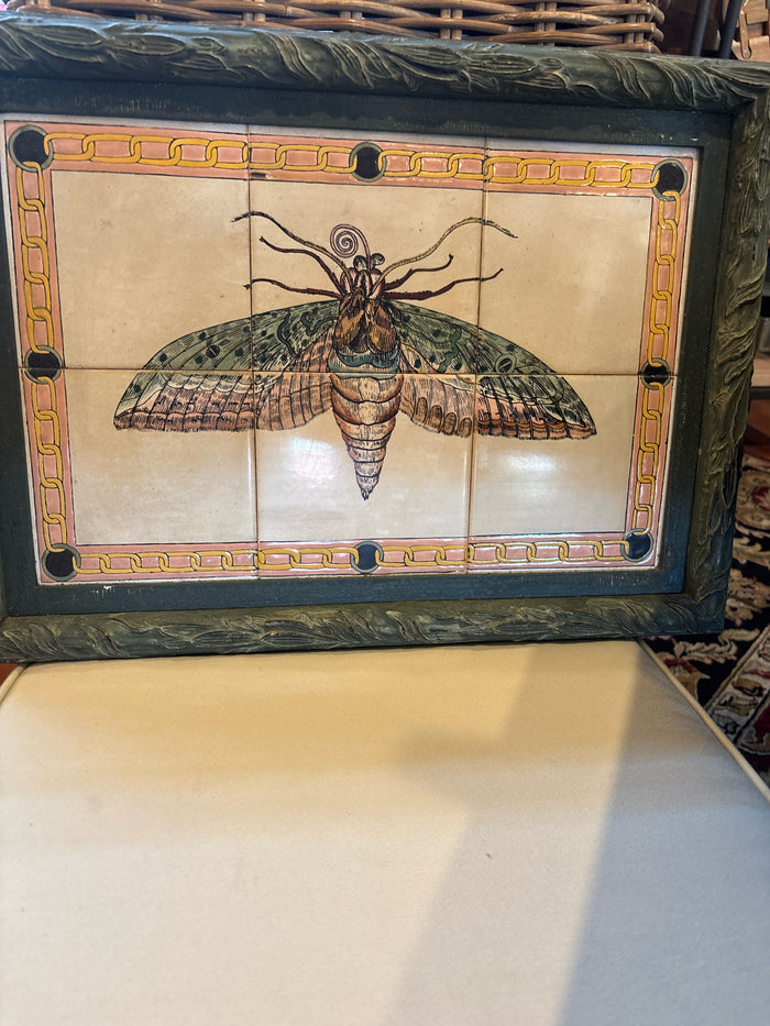 CERAMIC TILE/WOOD DECORATIVE MOTH MURAL