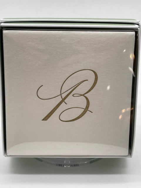 COCKTAIL NAPKIN "B" INITIAL WHITE AND GOLD PAPER LINEN