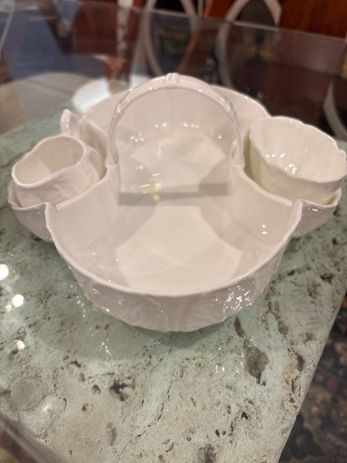 COFFEE/TEA TRAY WITH SUGAR & CREAM VESSEL