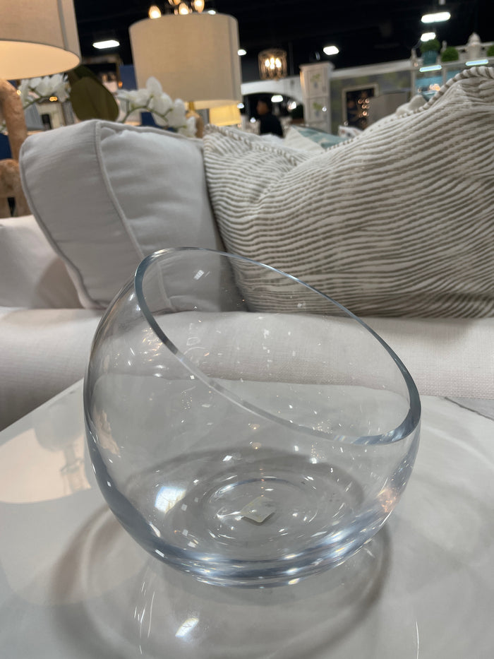 CRATE AND BARREL ROUND GLASS VASE