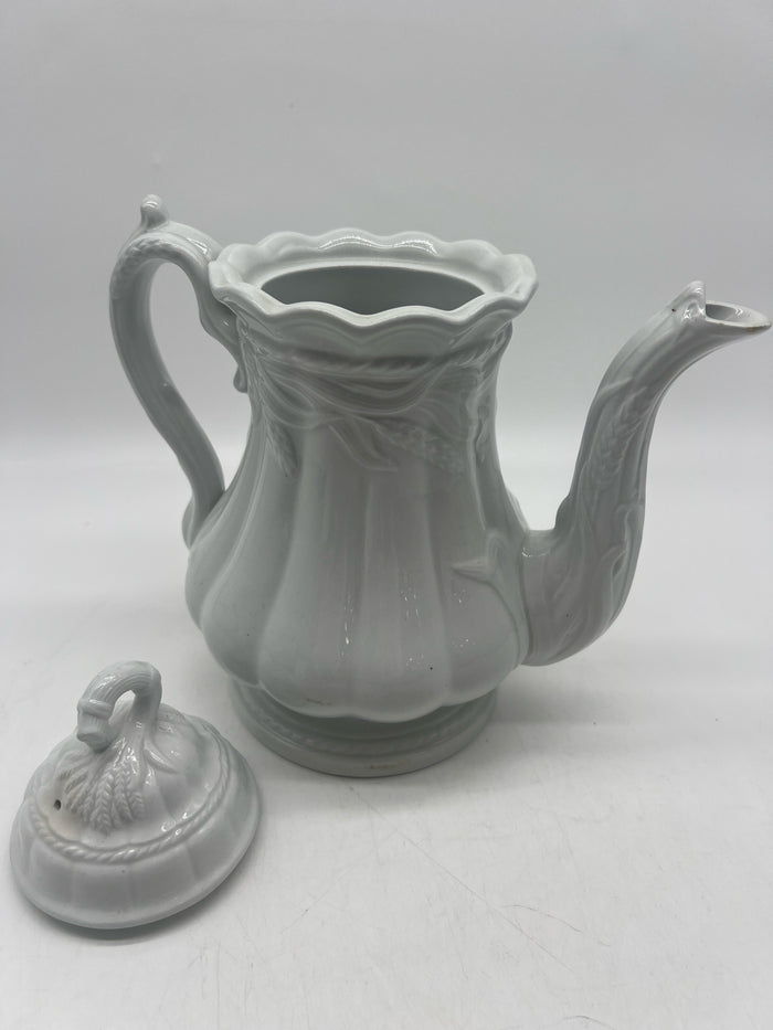 ELSMORE & FOSTER TEAPOT WHITE WHEAT DETAIL