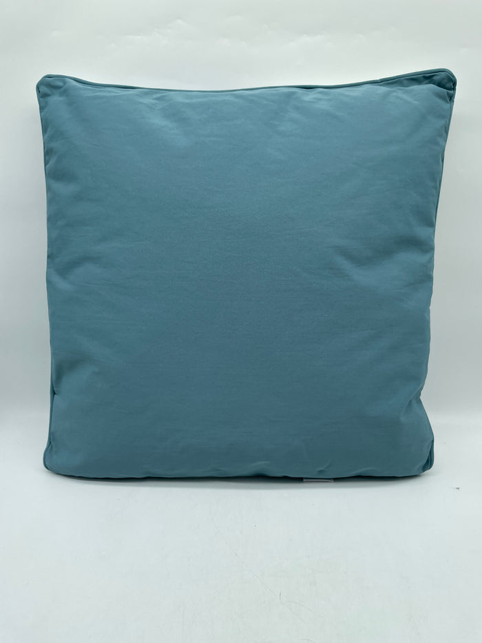 OUTDOOR DECORATIVE PILLOW SUN RESISTANT BLUE MONSTERA