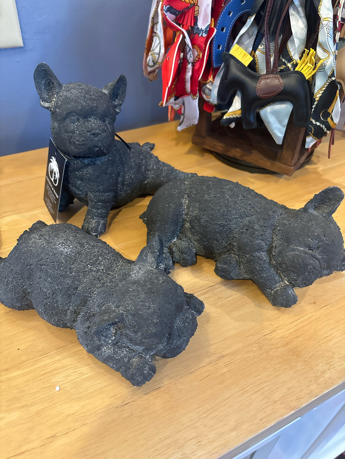 SET OF 3 PUG RESIN STATUES