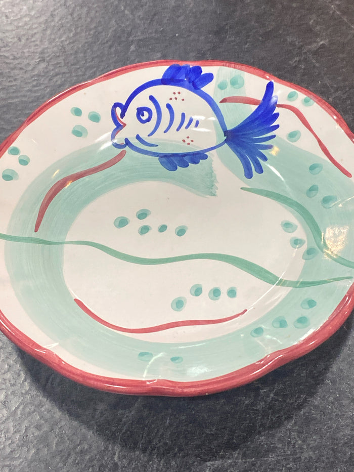 VIETRI SERVING PLATE CERAMIC HAND PAINTED FISH DESIGN