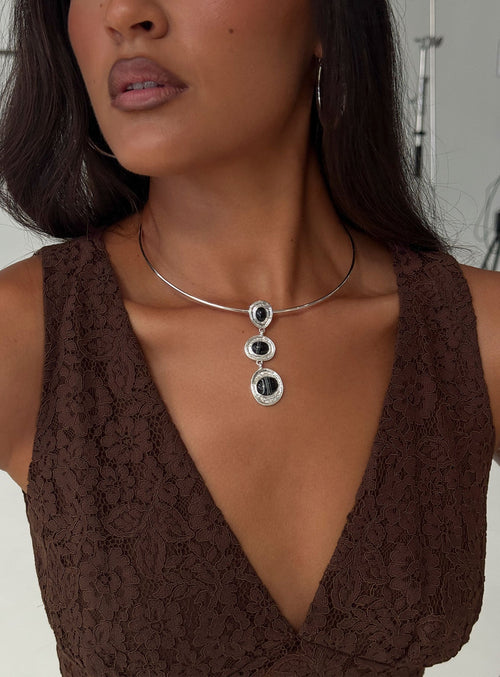 Fever Dream Pendant Necklace Silver / Black