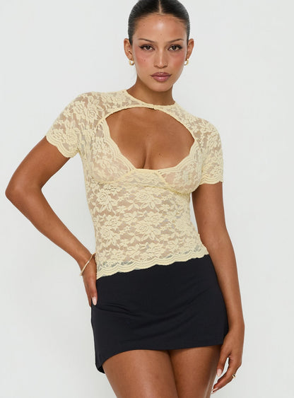 Giallo Lace Top Butter