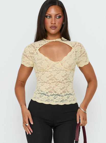 Giallo Lace Top Butter
