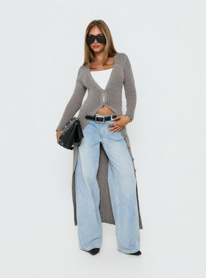 Early Nights Longline Cardigan Grey