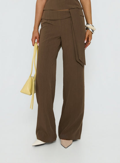 Wild Haze Tie Waist Pants Dark Green