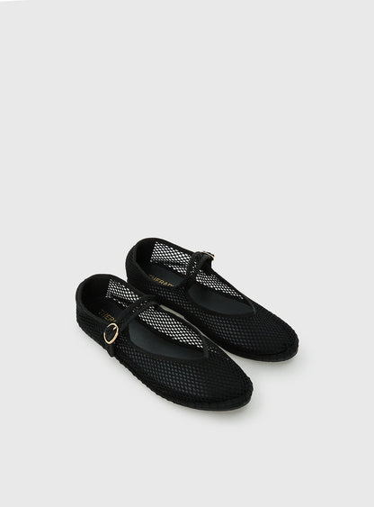 Therapy Alicante Mesh Ballet Flats Black