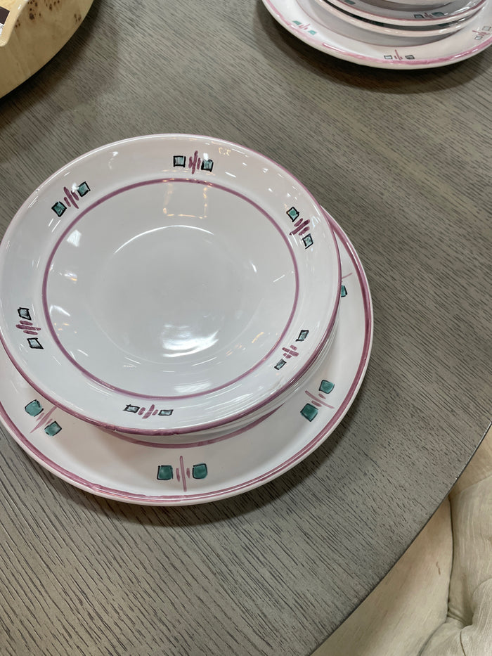 21 PIECE DISH SET ROSANNA PURPLE AND GREEN DESIGN