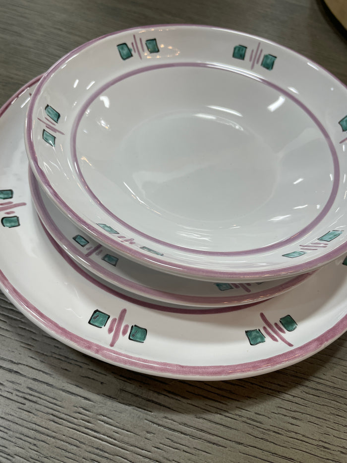 21 PIECE DISH SET ROSANNA PURPLE AND GREEN DESIGN