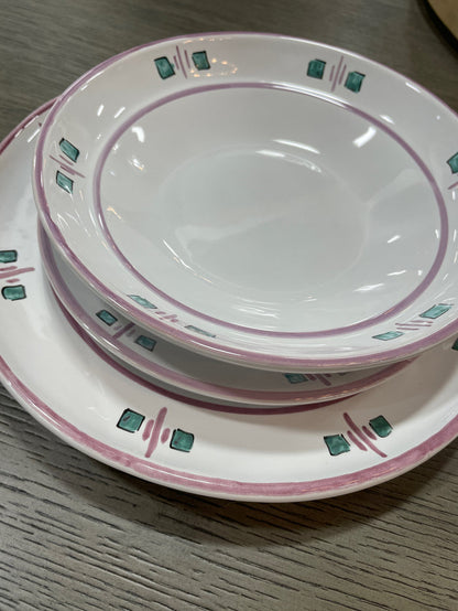 21 PIECE DISH SET ROSANNA PURPLE AND GREEN DESIGN