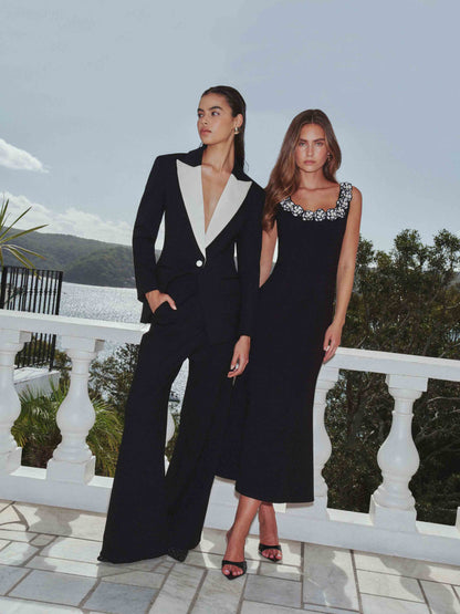 Leonie Wide Leg Pants In Black