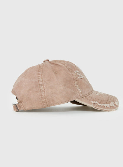 Damonica Distressed Cap Washed Mocha