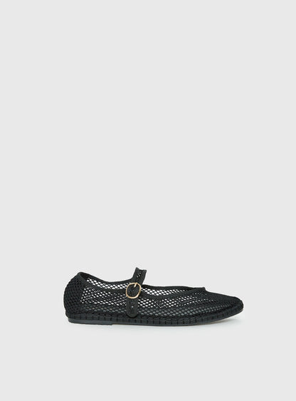 Therapy Alicante Mesh Ballet Flats Black