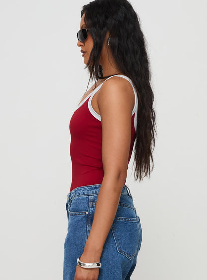 Astrea Bodysuit Red / White