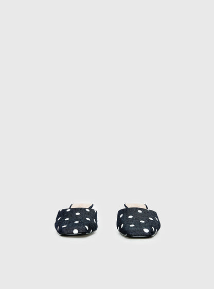Kaelina Kitten Heels Denim Polka