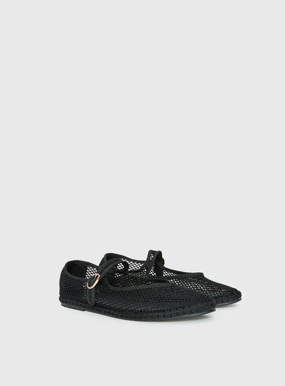 Therapy Alicante Mesh Ballet Flats Black