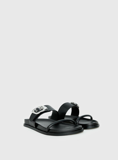 Worth It Buckle Detail Sandals Black