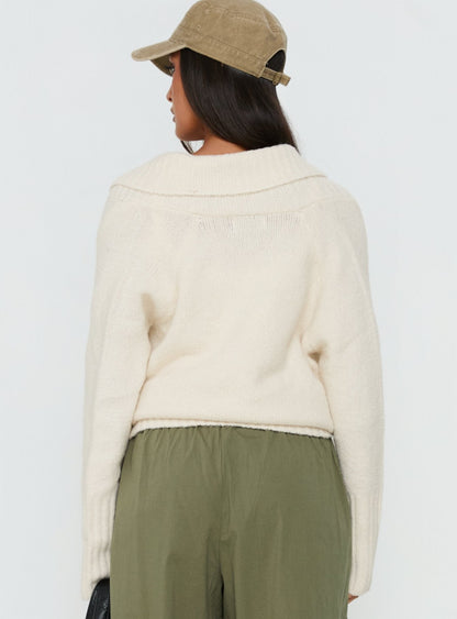 Briee Wrap Cardigan Cream