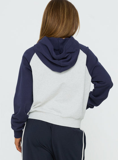 Trooper Contrast Hoodie Navy / Grey