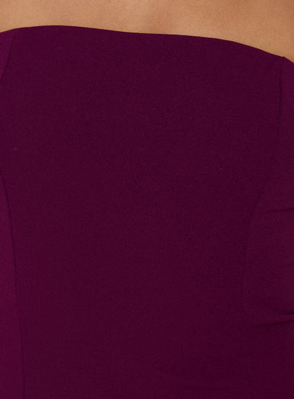 Loreto Strapless Tie Back Top Plum