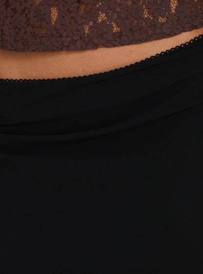 Clarabella Frill Midi Skirt Black