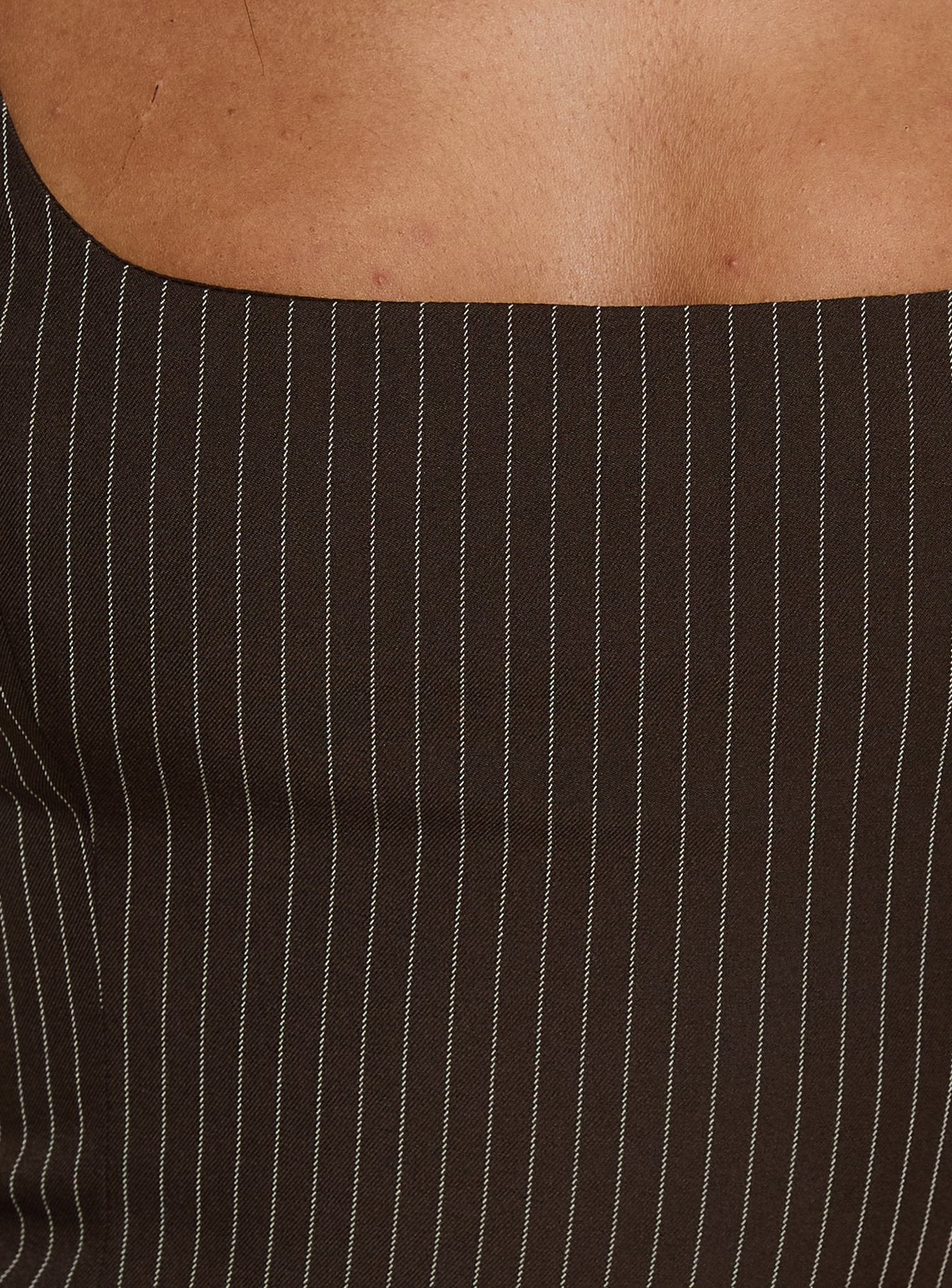 Party Invitations Tailored Top Brown Pinstripe