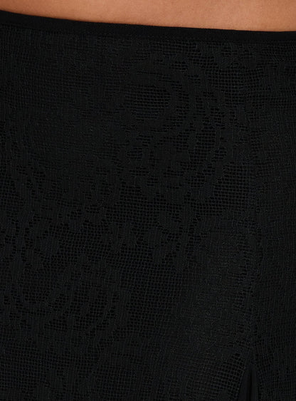 Quani Lace Midi Skirt Black