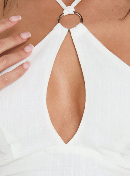 Idiana Halter Keyhole Top Cream