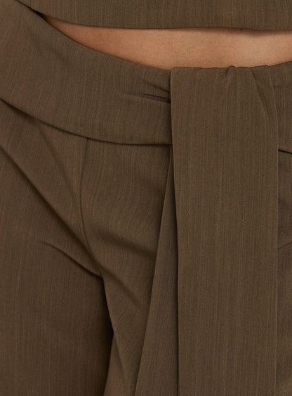 Wild Haze Tie Waist Pants Dark Green
