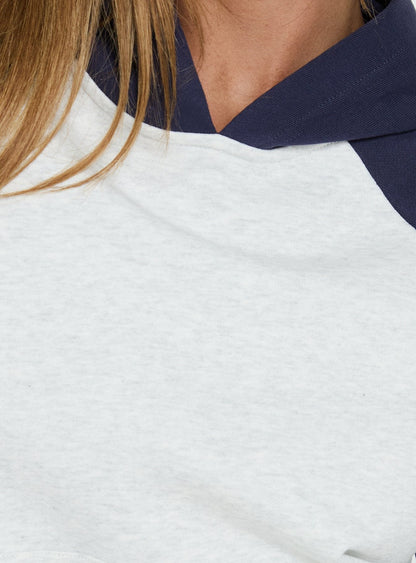Trooper Contrast Hoodie Navy / Grey