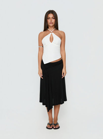 Idiana Halter Keyhole Top Cream