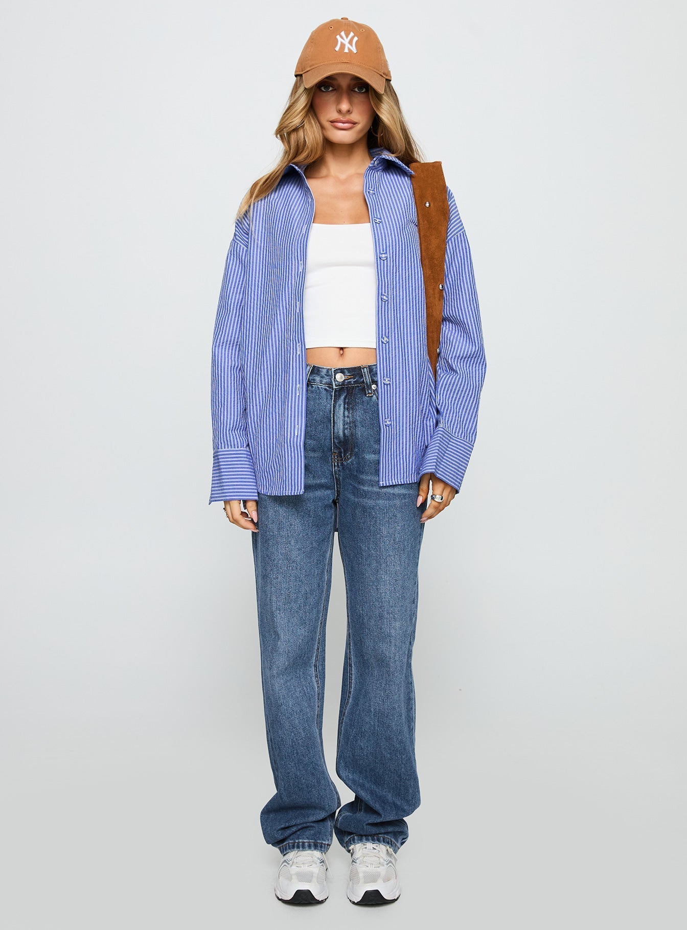 Mallin Shirt Mid Blue Stripe