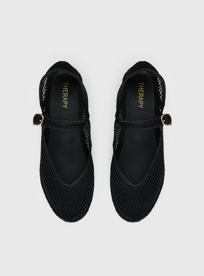 Therapy Alicante Mesh Ballet Flats Black