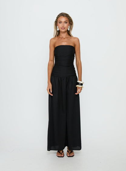 Adessa Strapless Maxi Dress Black