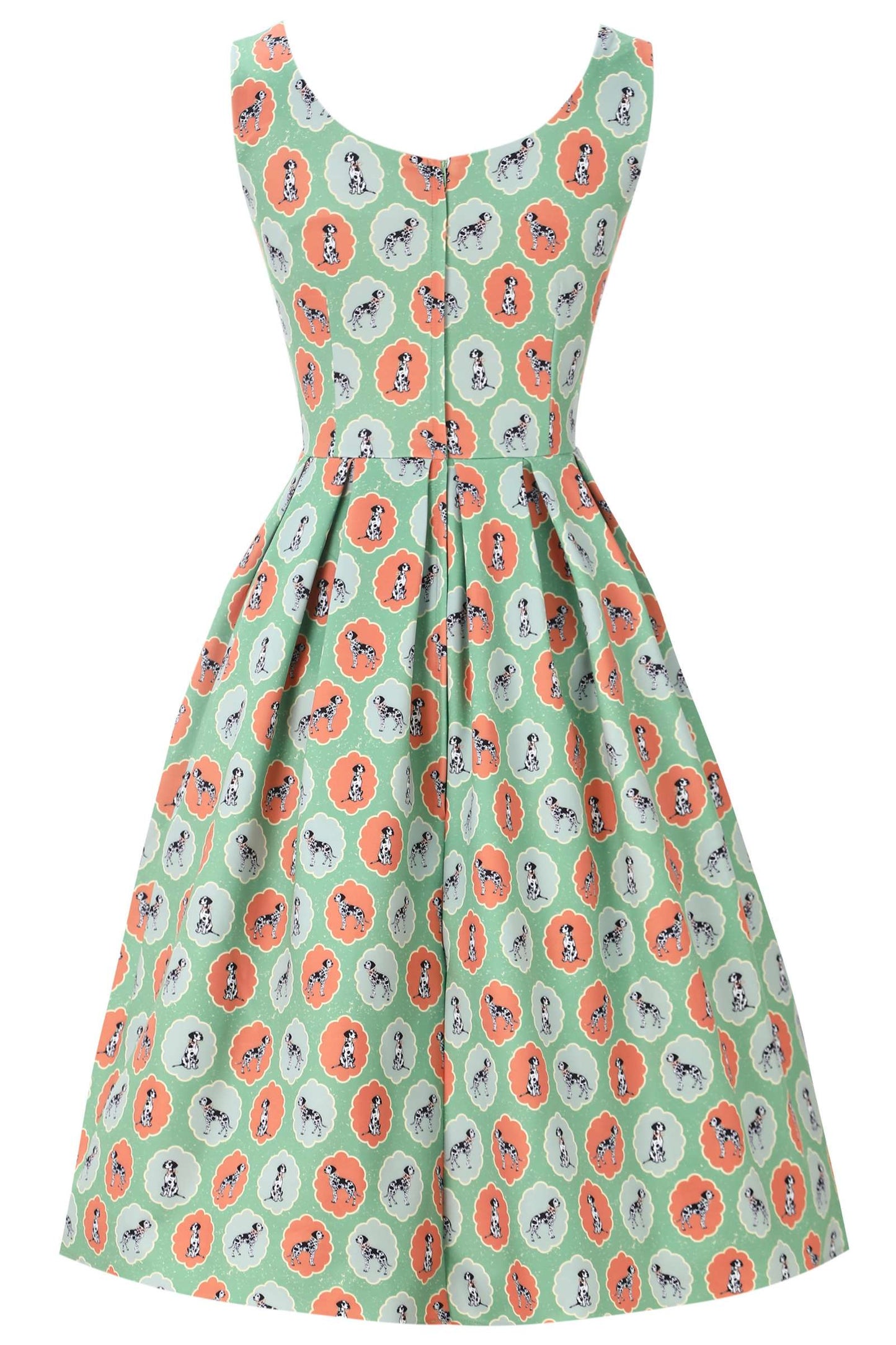 Amanda Dalmatian Flared Dress In Green