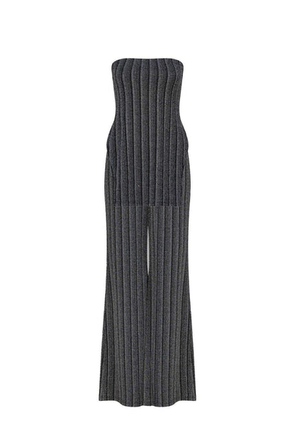 CURAAE Liberty Striped Knit Set in Grey