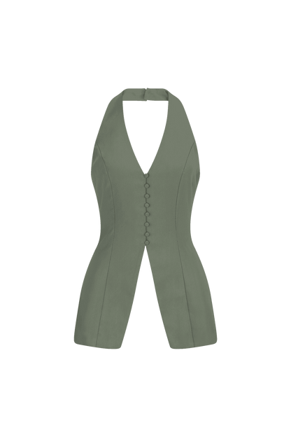CURAAE Catalina Halterneck Vest in Green