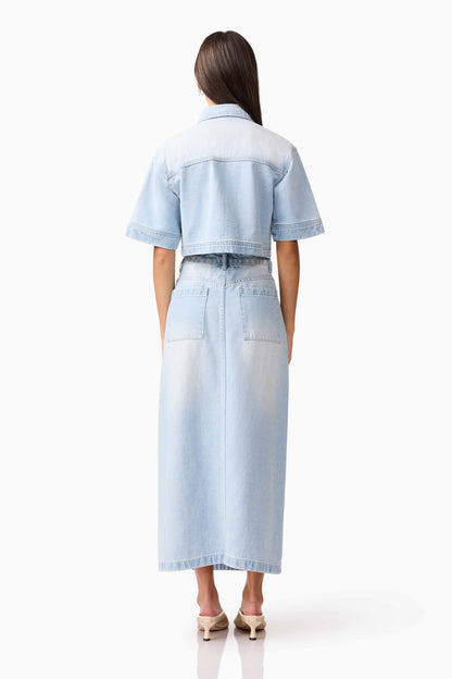 CURAAE Silvie Denim Top & Skirt Set