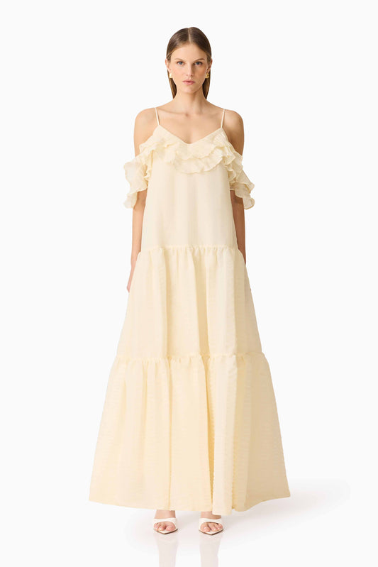 CURAAE Maribelle Maxi Dress in Lemon Yellow